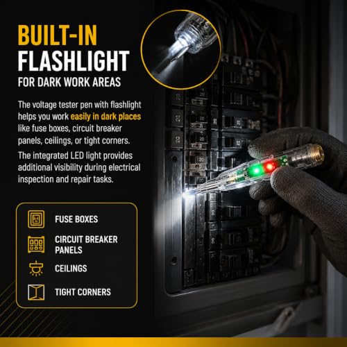 Image of 2 in 1 Accurate Detect Wiring Faults Electrical Current Pen 70-250V AC Voltage Tester Non-Contact Power Detector Pen Line Fault Plug Tester Electrical Circuit for LED Indicator Built in Screwdriver