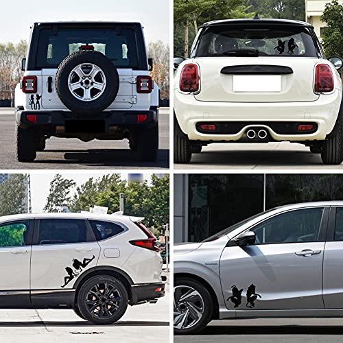 Image of 3 Pairs Sexy Angel and Devil Girl Sticker Naughty Nice Vinyl Good and Evil Die Cut Vinyl Decal for Windows Cars Trucks Bumper Laptops (Angel Devil - Black)