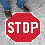 SmartSign “Stop” Anti Slip Adhesive Octagonal Floor Sign | 24' x 24'