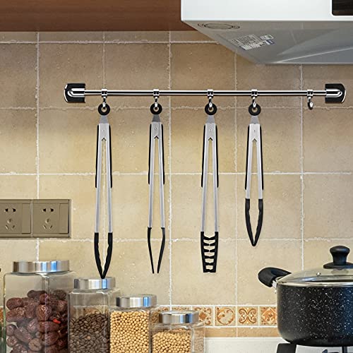 Edelstahl-Küchenzange – 22,9 Cm, Schwarz, Mit Silikonspitzen, Hitzebeständig & BPA-frei