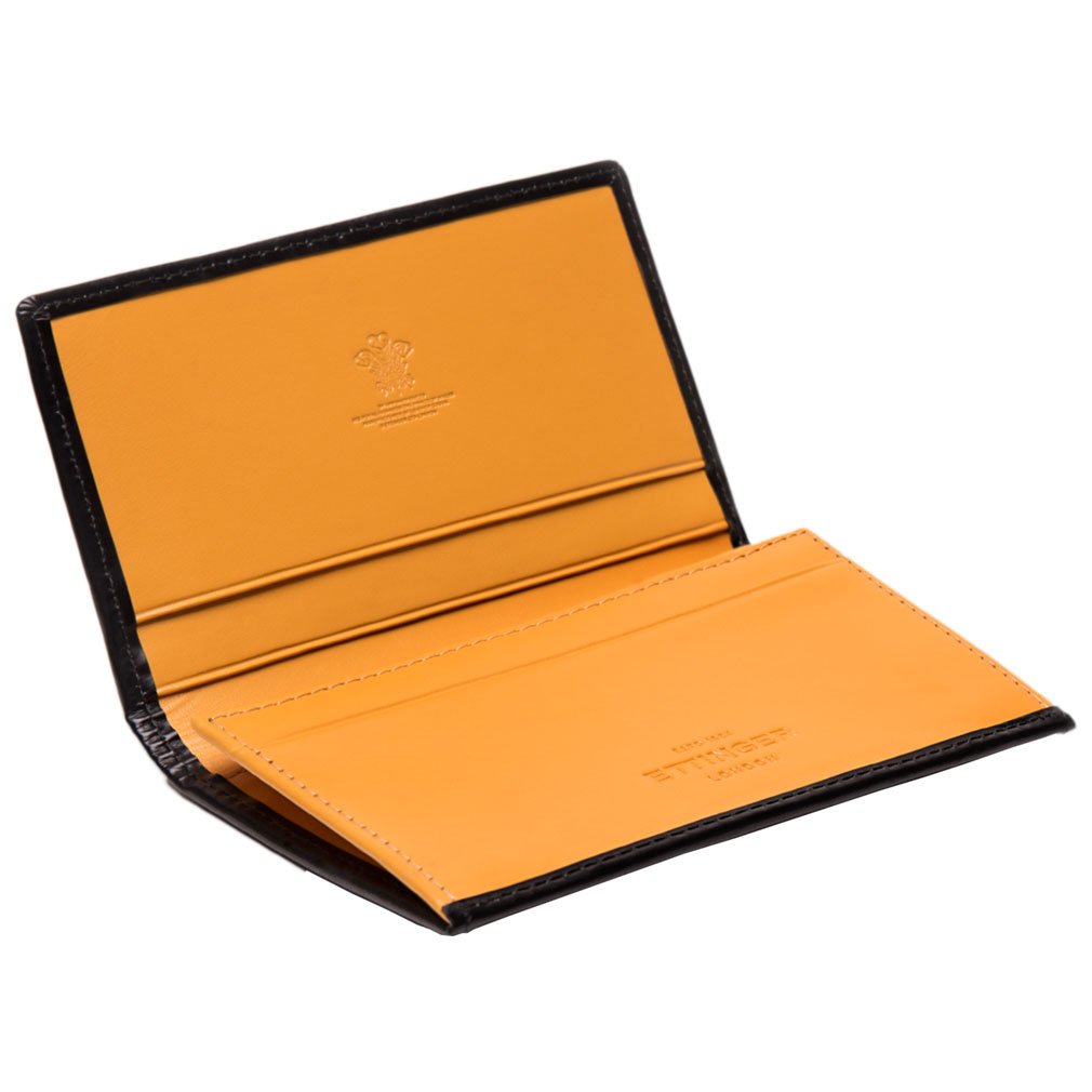 EttingerMen's Black and London Tan Bridle Hide, Card Case