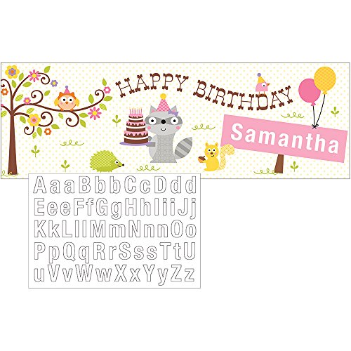 Creative Converting Happi Woodland-Girl Giant Party Banner with Stickers