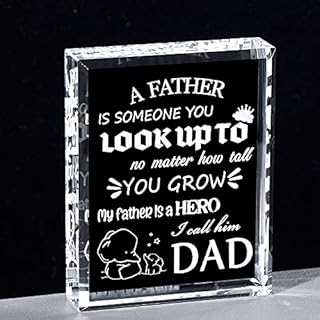Birthday Gifts for Dad Best Dad Glass Plaques Father's Day Presents from Daughter and Son Christmas Gifts Keepsake for Daddy