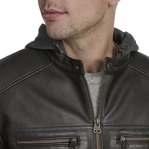 Image of Levi's Men's Faux Leather Racer Jacket Coat