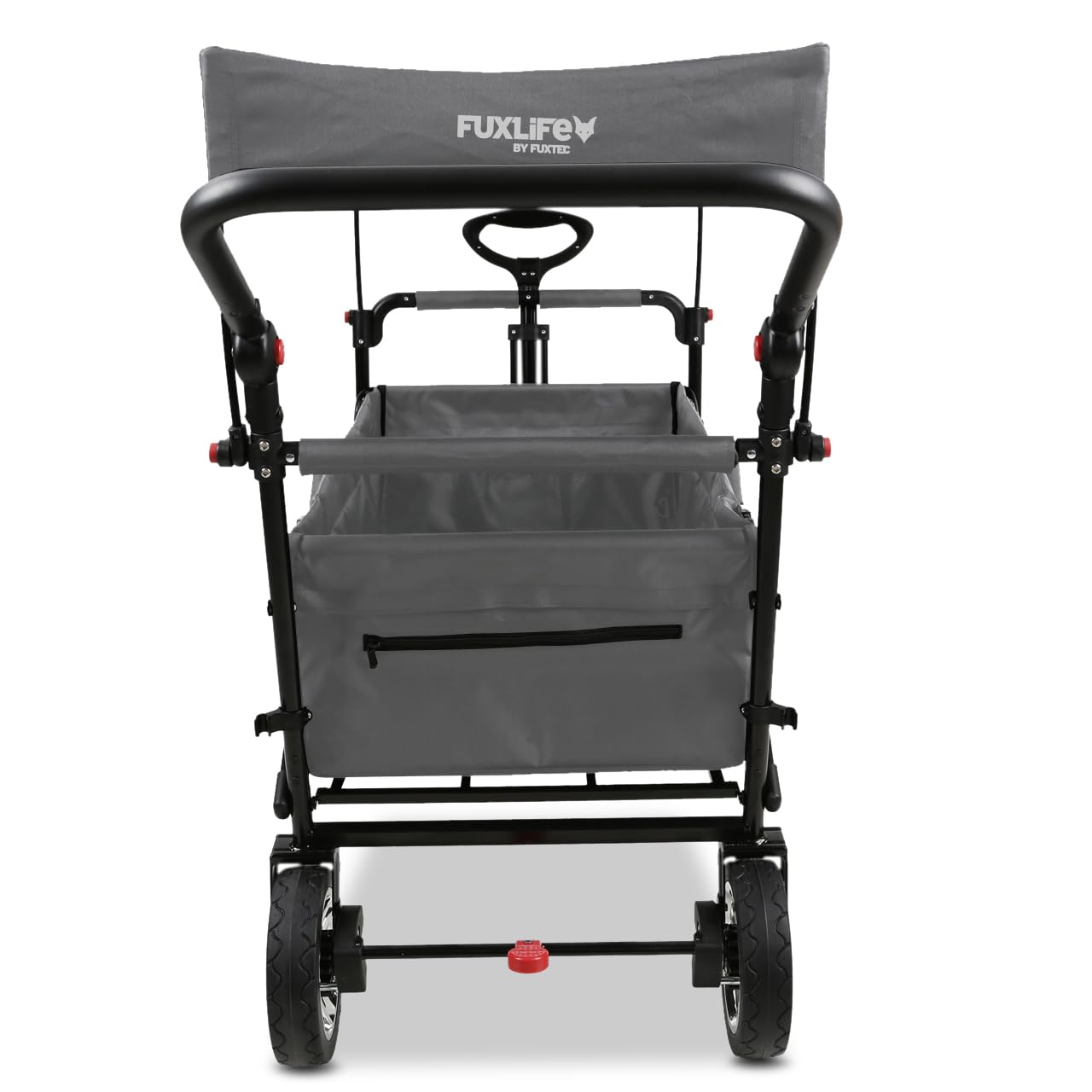 FUXLIFE Carrito Plegable FX-CT700 Gris con Frenos, Asiento Acolchado, asa Ajustable, Carro Resistente para excursiones, jardín y Playa, Plegable y Compacto