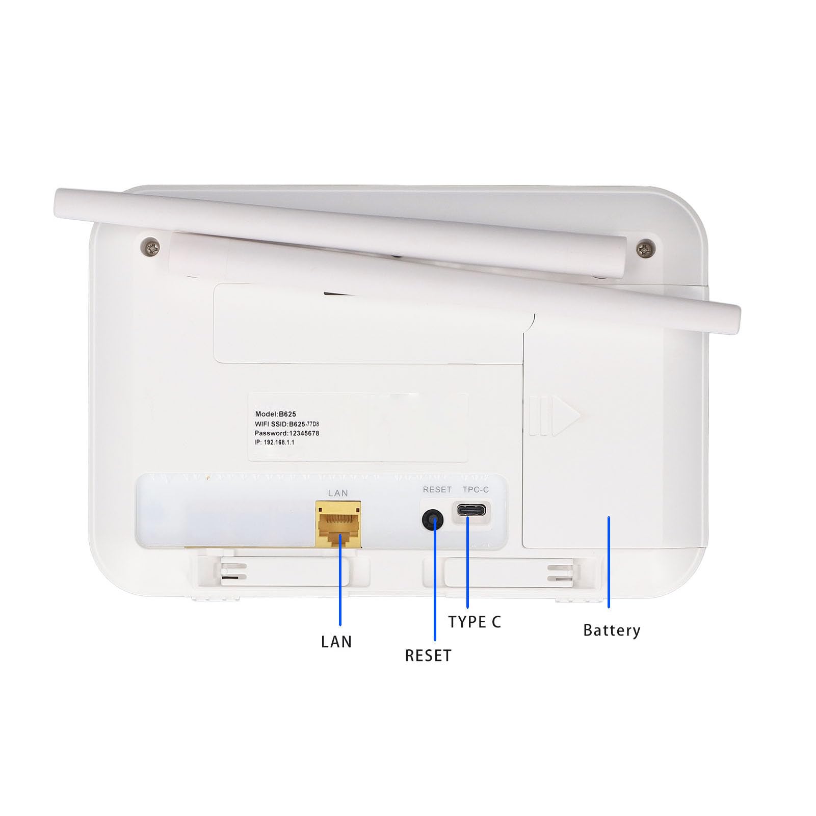 Routeur 4G LTE avec Emplacement pour Carte SIM, Routeur Wi-FI 300 Mbps avec Port LAN, Routeur de Voyage Portable 4000 MAh avec 4 Antennes Externes, Prend en Charge 32