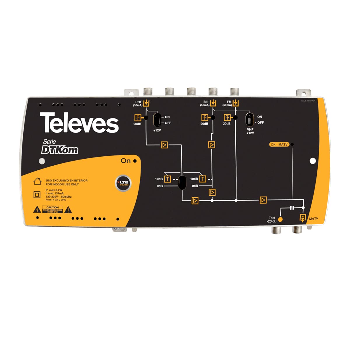 Centrale multibande antenne TV 3E 53dB 5G filtre de signal 534020 - 2