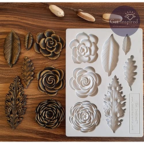 Botanical Jumbo Set Silicon Mold 9.5inchx 6.5inch by Get Inspired