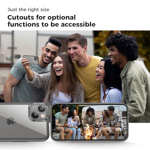 YATWIN Colored Clear Case for iPhone 13 with Matte Border, Built-in Camera Lens Protector, Non-Yellowing, Shockproof, Armour Phone Cover for Apple iPhone 13 5G - Black YATWIN Colored Clear Case for iPhone 13 with Matte Border, Built-in Camera Lens Protector, Non-Yellowing, Shockproof, Armour Phone Cover for Apple iPhone 13 5G - Black