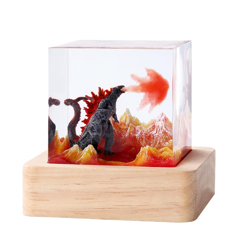 Aswdbbn Handmade Go.dzi.lla Resin Lamp with Wooden...