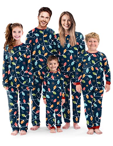 SUNNYBUY Matching Family Christmas Pajamas Set Holiday Jammies Xmas PJS for Women Men Couple and Teens