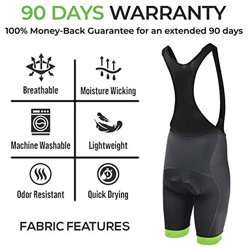 image for FiTX Men’s Cycling Bib Shorts 3D Coolmax Gel Padded Bicycle Bibs Com