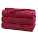 Sunbeam Channeled Microplush Heated Electric Blanket King Garnet Red
