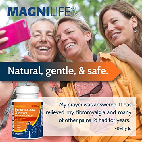 Image of MagniLife Fibromyalgia Support, 125 Count, Homeopathic Pain Reliever for Arthritis, Muscle Aches, Weakness & Sensitivity, Targeted Pain & Stiffness Relief, Quick-Dissolving Fast-Acting Tablets