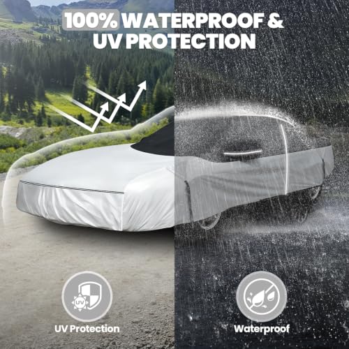 Image of Cartist Car Cover Fits for Corvette C4 1984-1996, All Weather Car Covers Outdoor for Corvette Accessories, Waterproof, with Zipper & Reflective Safety Strips