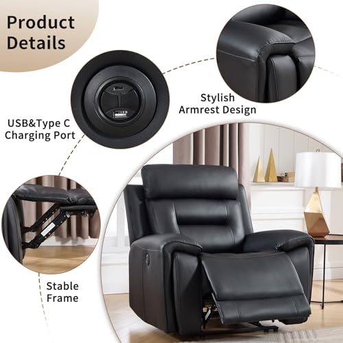 Sillón reclinable eléctrico clásico negro miniatura 3