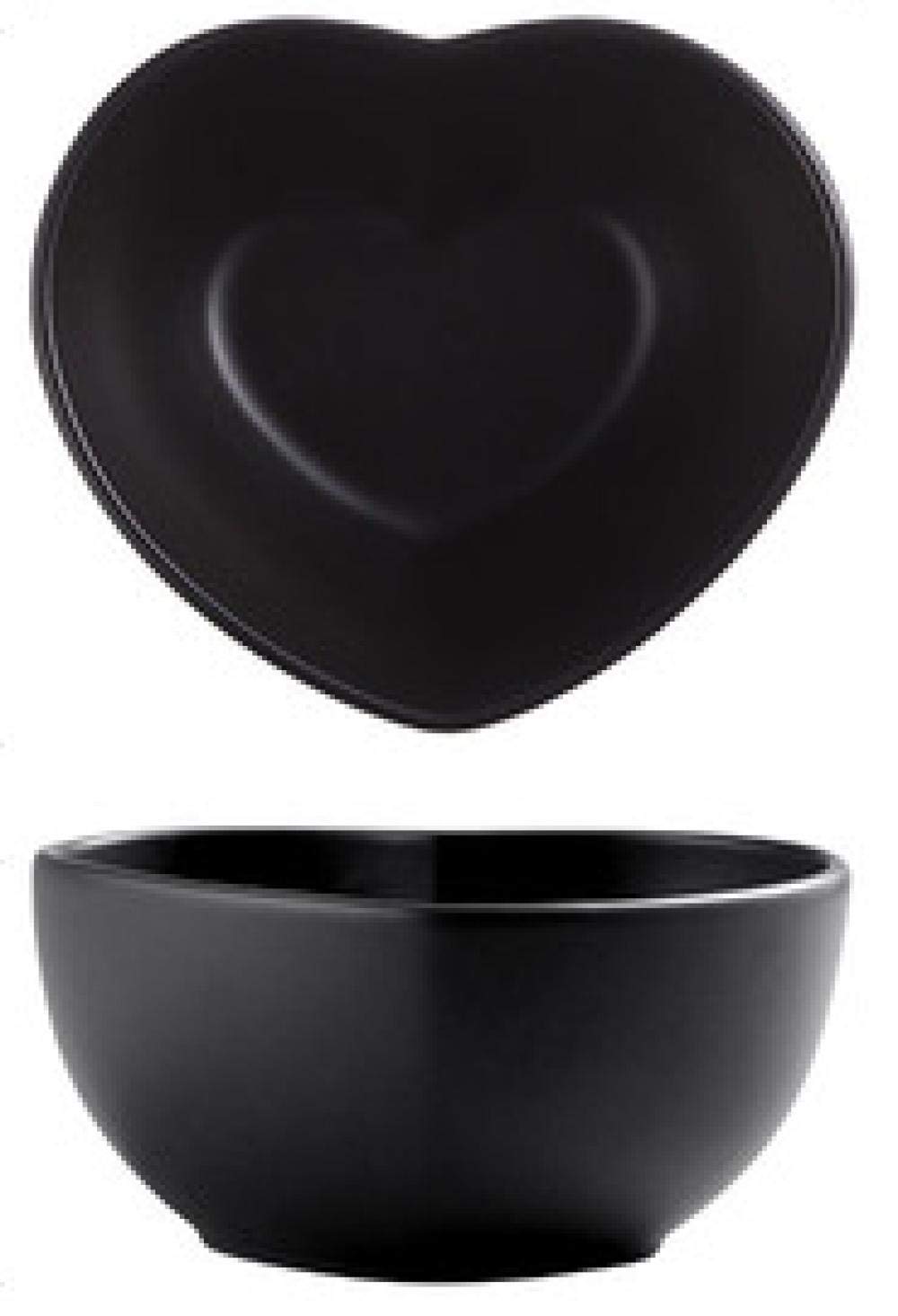 Bol à soupe noir 8.5 pouces et assiette d'amour pour vos dîners