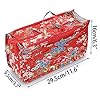 IGNPION Printed Insert Handbag Purse Organiser 13 Pockets Expandable Liner Bag Pouch Zipper Closure Tote Organiser Diaper Bag Insert with Handle (Red Flower #1
