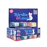 Birdie & Louie Wet Cat Food Variety Pack Tuna Tuesday/Seafood Sunday/Tuna and Papaya Cat Food Gourmet Entrees 3 Oz Cans | 2-Pack of 12-Can Variety Pack | 24 Cans Total