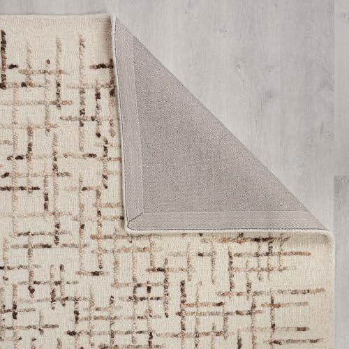 Image of Modern Handmade Woolen Carpet for Living Room Bedroom and Hall Size 7 x 10 Feet Color Multi
