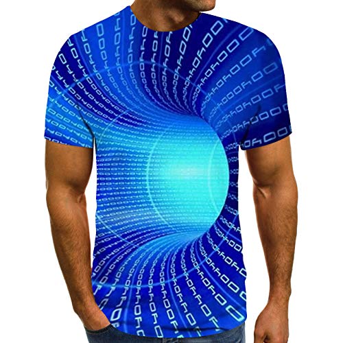 Women Men 3D Print Tees Tops Unisex Short Sleeve T Shirts Casual O Neck Tees Tops Funny Print Blouse Shirts Tops (Z3 Blue, XL)
