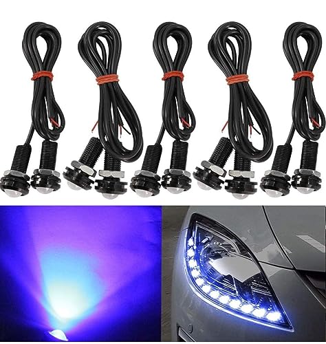 Image of AUTO MT 18mm Eagle Eye Led Lights High Power 9W Red Daytime Running Light Car Motorcycle DRL Car Accessories Marker Light Fog Lamp Backup Marker Light (10PC BLUE 18MM 9W Eagle Eye Led Lights)