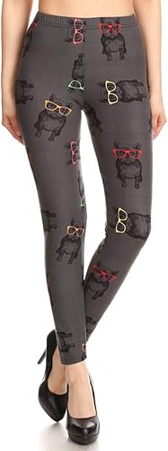 Miniatura 2 de Leggings Depot Leggings de cintura alta a cuadros y estampado animal para mujer, regular, Plus, 1X3X, 3X5X