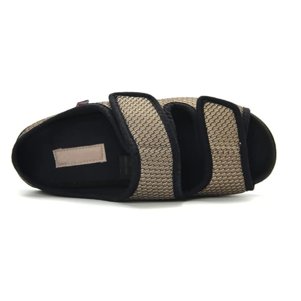 Genérico Zapatillas para diabéticos extra anchas, sandalias con velcro, ajuste ancho, plantilla extraíble, para pies hinchados, zapatillas de casa