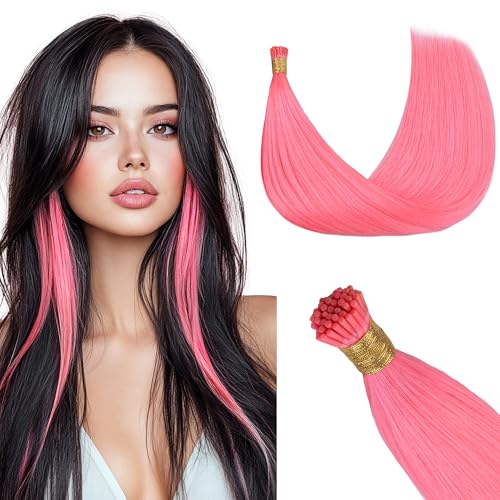 GOO GOO Colored I Tip Hair Extensions, Real Human Hair,