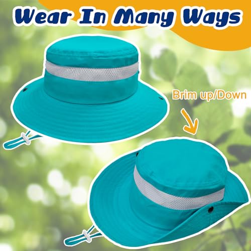 Image of Outdoor Kids Sun Hat for Boys Girls Wide Brim Mesh Bucket Hat UPF 50+ Sun Protection Breathable Summer Fishing Safari Hat