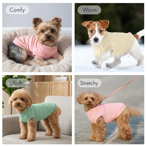 Image of 3 Pack Dog Shirt for Small Supplies Functional Waffle Dog Clothes Warm Soft Sweatshirt Outfit for Dogs Cats Pet Apparel