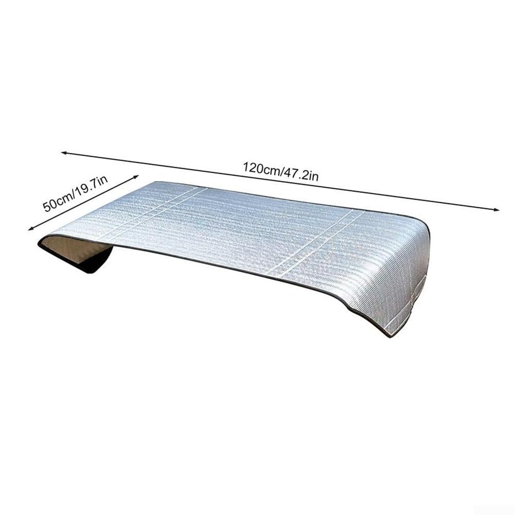 Protezione solare per condizionatore d'aria esterna, antipioggia, impermeabile, foglio di alluminio alta efficienza energetica (120 x 50 cm)