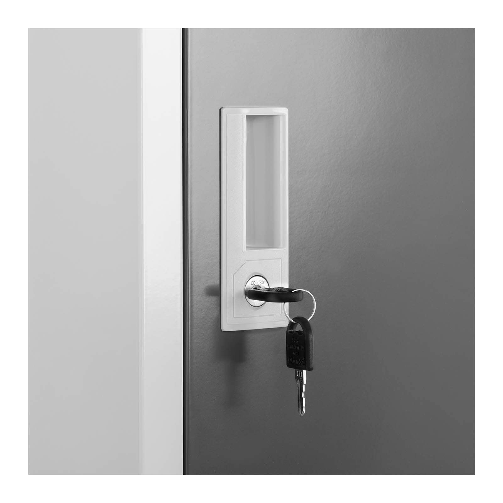 Fromm & Starck Armoire Vestiaire Métallique Casier Métal Star_MCAB_03 (2 Compartiments, 2 Étagères, Capacité 80 kg, Verrouillable, Tringle, Acier Revêtu)