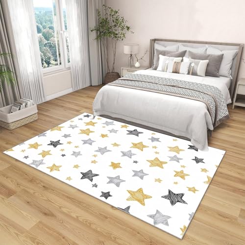Tapis poils courts lavable en machine pour protéger le sol du salon sans risque de glissade