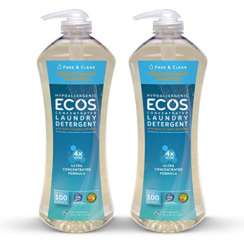 Earth Friendly Products Ecos 4X Ultra Concentrated Liquid Laundry Detergent, 200 Loads, 2