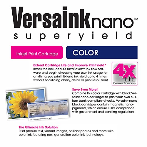 Versaink-Nano Hp 63 Ms Black Micr Ink Cartridge For Check Printing & 63 Cs Color Cartridge #TOP1