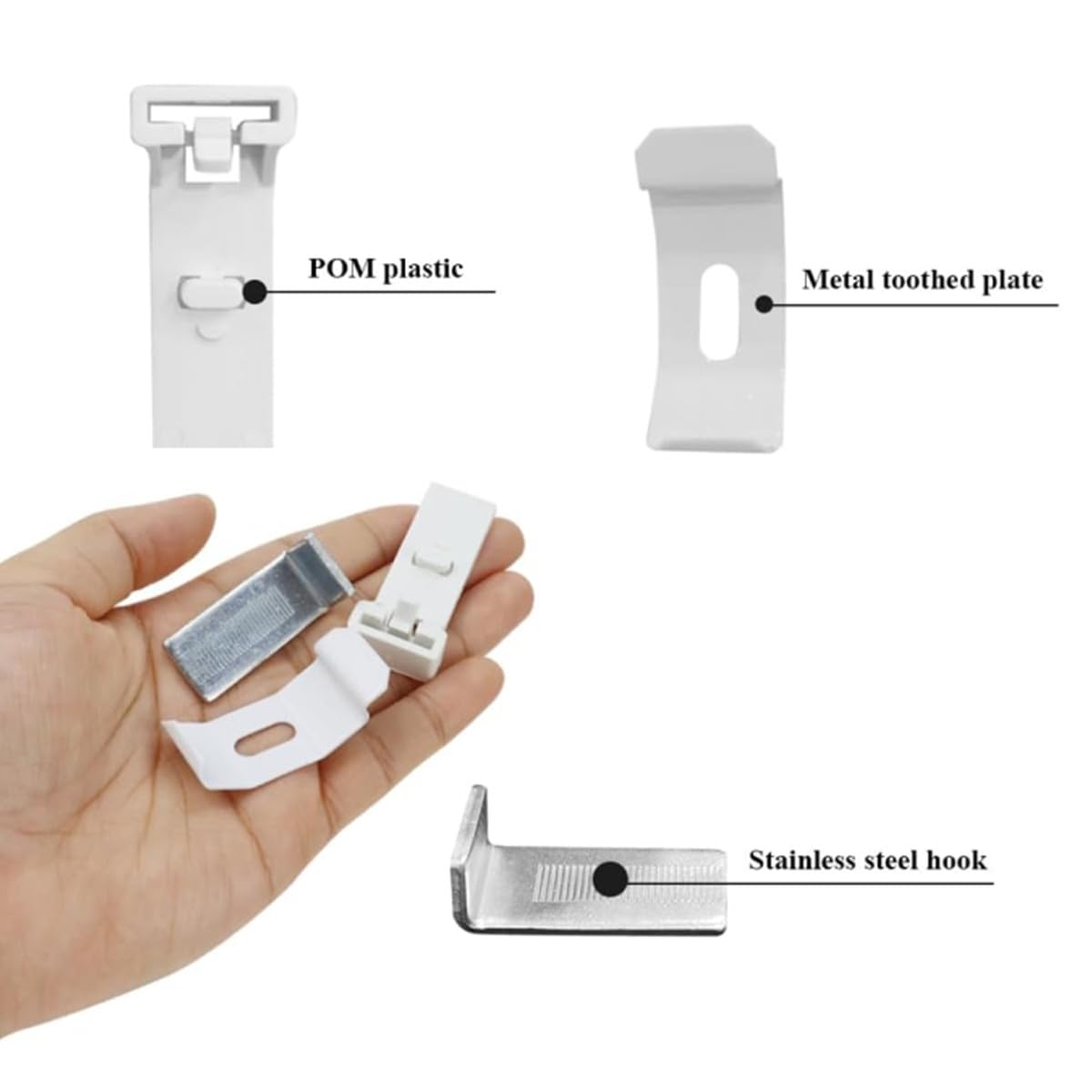 8 Rollo-Halterungen Ohne Bohren - Klemmhalter Für Fenster