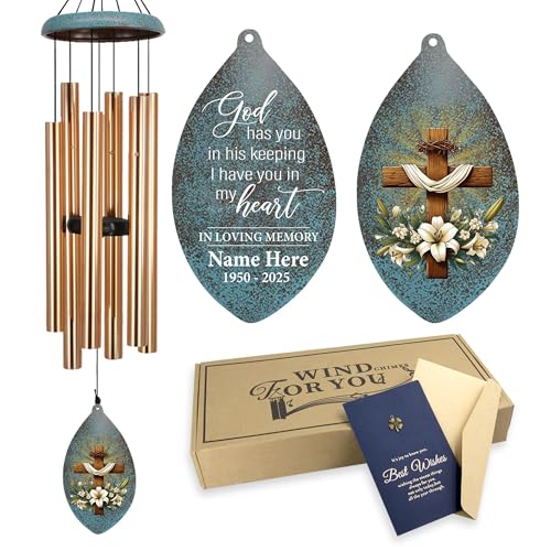Image of ASTARIN Wind Chimes for Loss of Loved One, Sympathy Gifts Wind Chime for Loss, Personalized Sympathy Windchimes in Memory of Mom /Dad, Memorial Gifts for Bereavement Condolences(Produced in Texas)