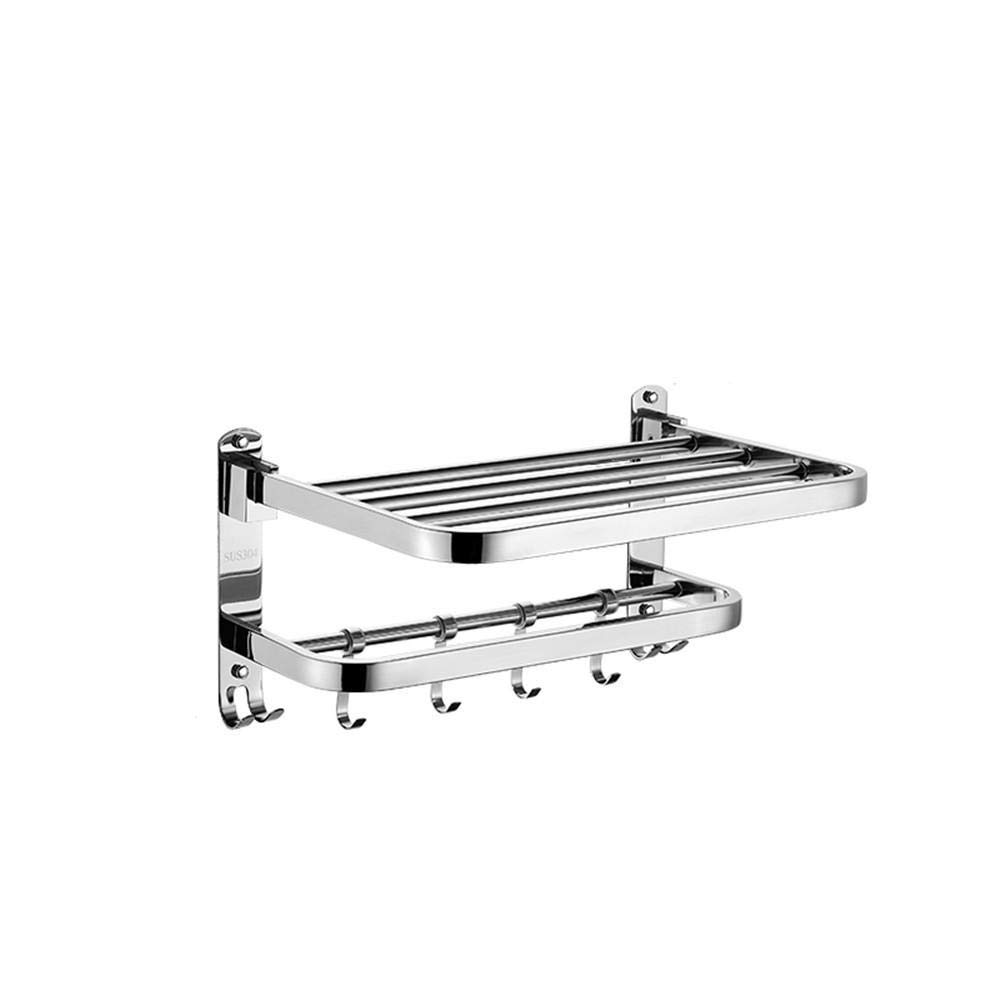 FGXHHS Towel Rack,90 Foldable Rack,304 Polished finishi Stainless Steel Hanger Bar,for Kitchen Bathrooms Lavatory Closets,Waterproof and Rustproof-Punchinstallation-50CM (Punch Installati