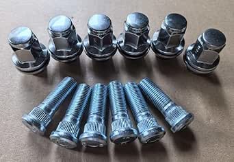 6pcs M14x1.5 Serrated Wheel Stud with Lug Nuts for Nissan and Infiniti Vehicles