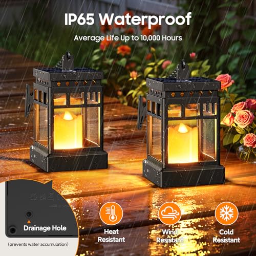 KOOPER Halloween Decorations Solar Lanterns, 2 Modes with Flickering Candle - image 4