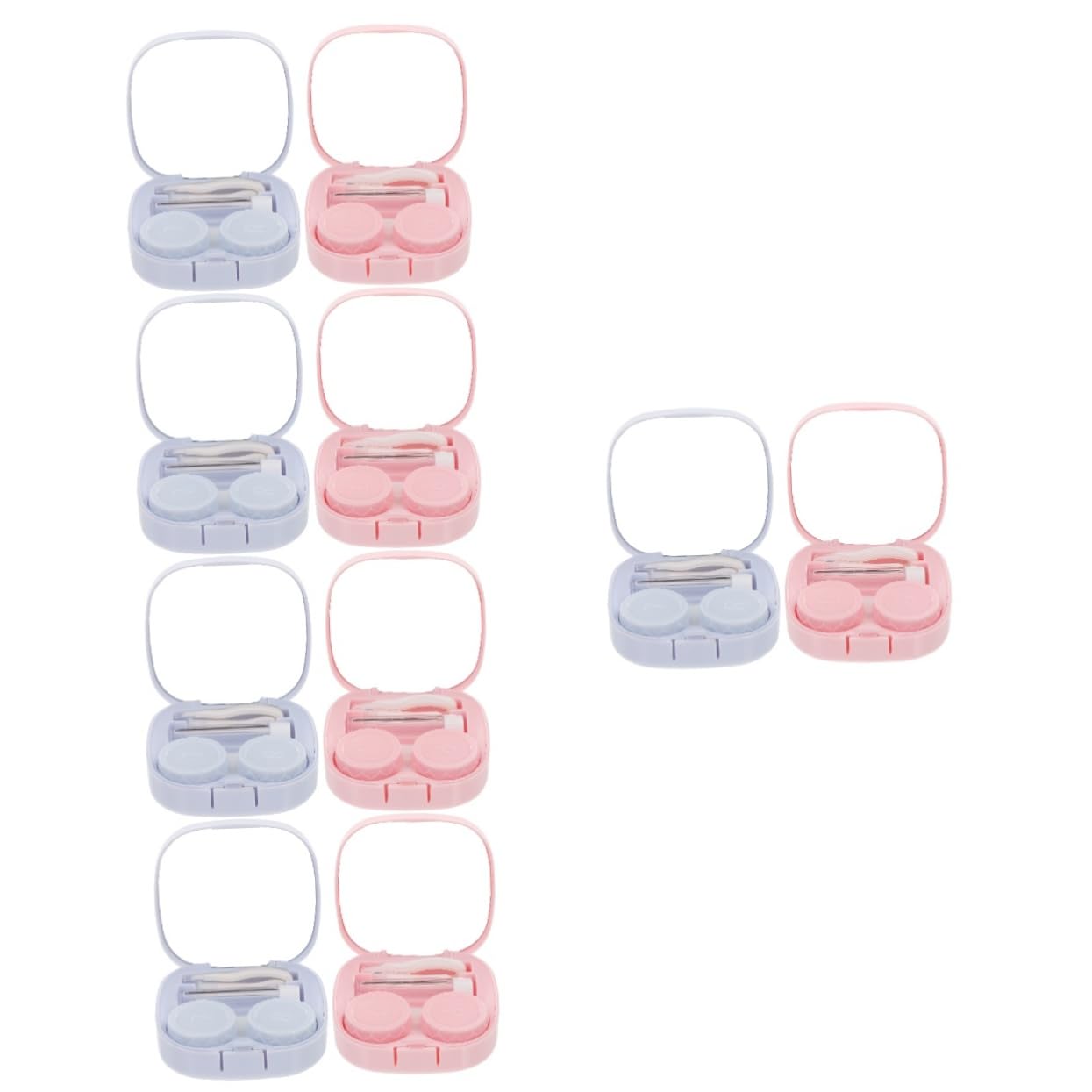 FRCOLOR 10 Sätze Tragbarer Kontaktlinsenbehälter Teiliges Himmelblau und Rosa Langlebige und Professionelle Aufbewahrungslösungen für für Reisen und Täglichen Gebrauch