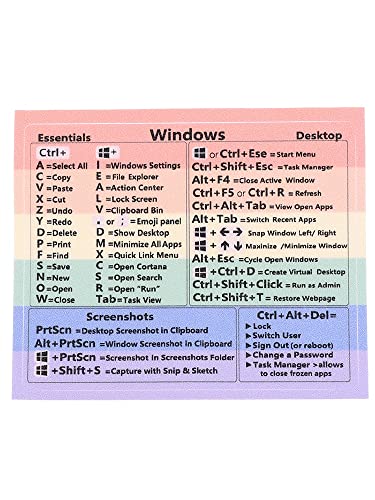Sticker Vinilo Atajos Teclado para PC Laptop 3x2.5 pulg miniatura 1
