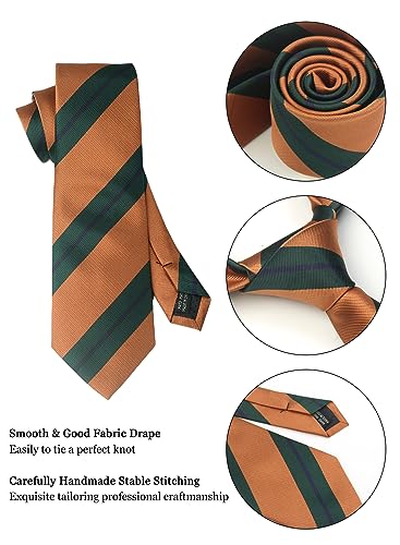 Image of Striped Plaid Polka Dot Mens Tie Formal Necktie Pocket Squares Ties Clips Cufflinks Classic for Men Set