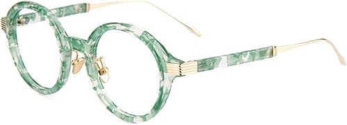 Zeelool Retro TR90 - Anteojos redondos para mujer con lente transparente sin receta Dylan FP0174 Green Floral