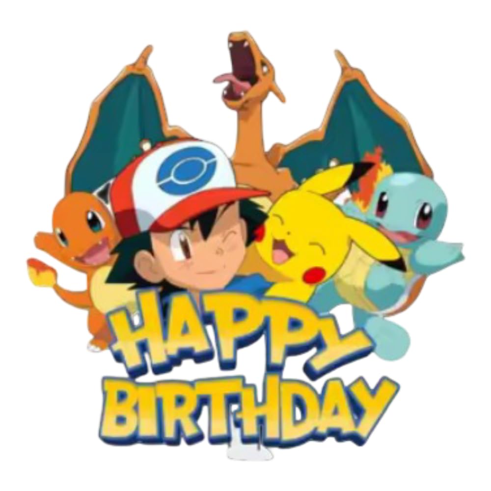 Pokémon Party Supplies | Birthday Cake Toppers | Design 7