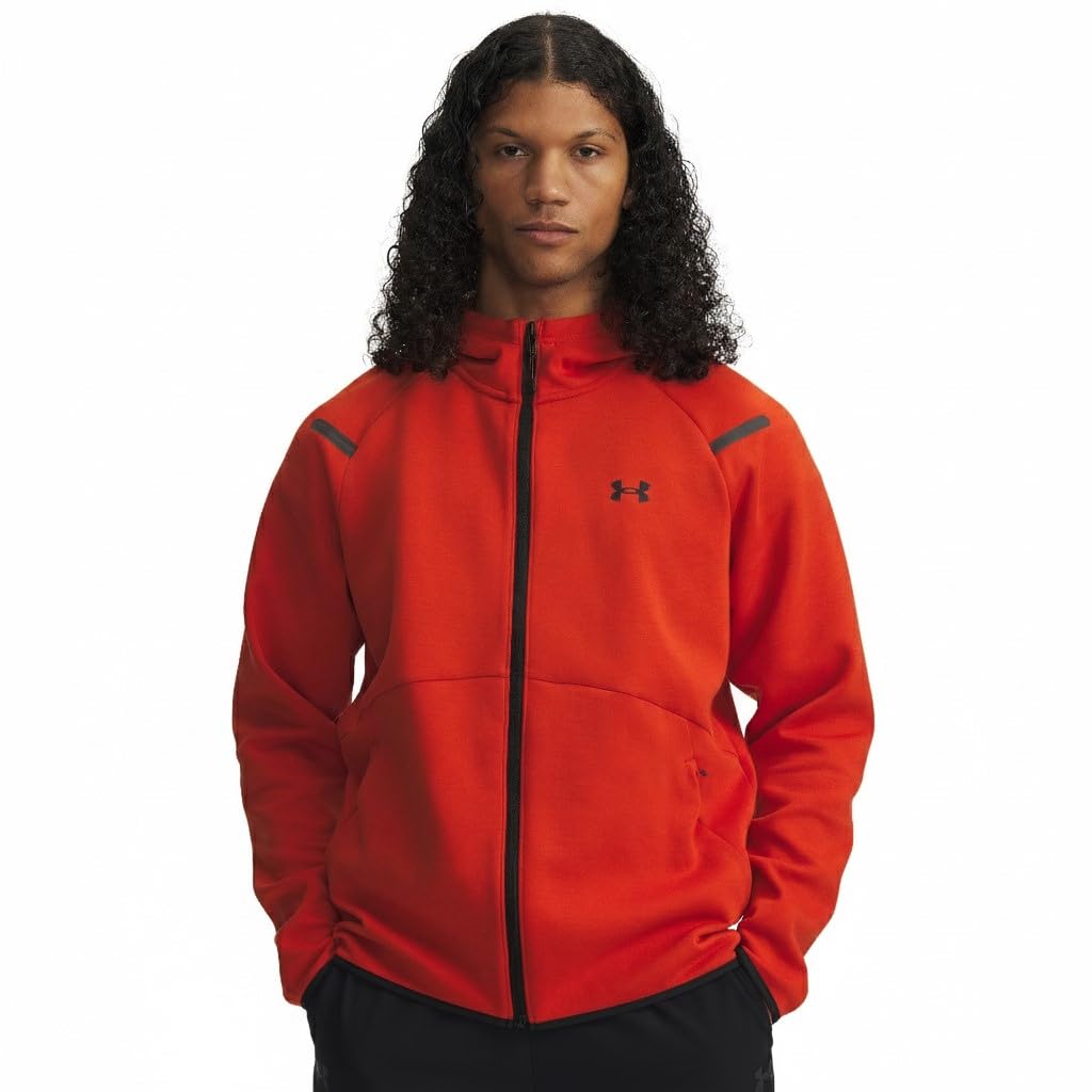 Under Armour Men's Orange Unstoppable Fleece Full-Zip Hoodie in Size M, Sports Direct