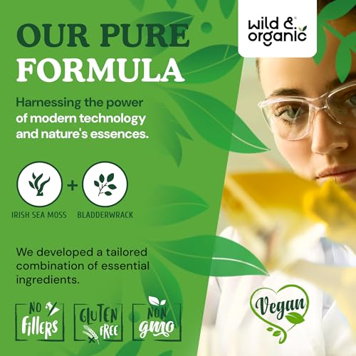 Wild & Organic Sea Moss Capsules - Irish Sea Moss Complex with Bladderwrack for Overall Well-Being - 180 Vegan Seamoss Capsules - Image 6