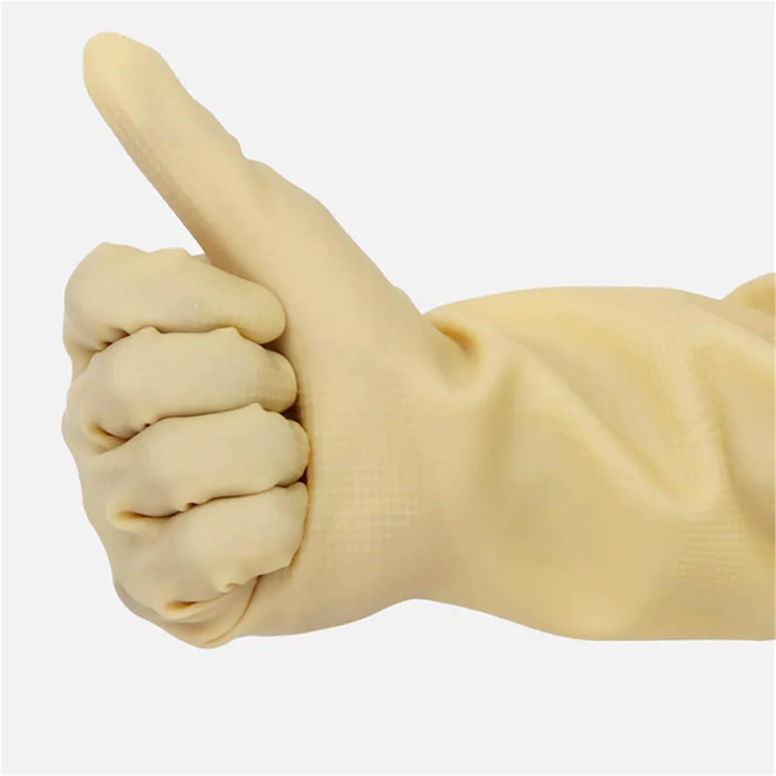 3 Stück beige verlängerte und verdickte Latexhandschuhe for Küchenarbeiten, Geschirrspülen, Wäschewaschen, Leder, Gummi, wasserdicht ölbeständig Für Küche Putzen(M)