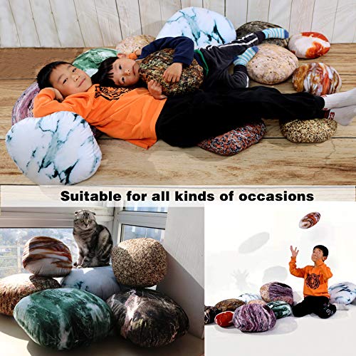 Image of 10 Pieces Set Soft Rock Pillow Covers for Kids Stone Throw Pillow Covers for Gaming Room Decoration Pillows Case Floor Cushions Set Rock with Zipper